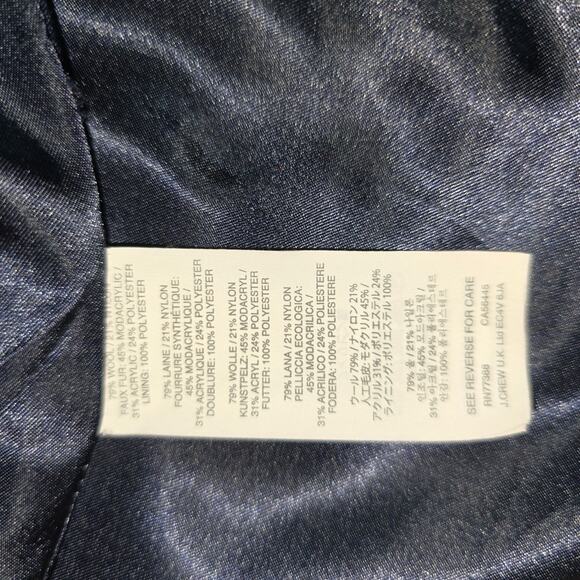 J. Crew Women's Red Chateau Stadium Parka Coat Nello Cori Faux Fur Hood Size 10 - Picture 4 of 7